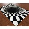 فرش سه بعدی 6 متری مدل سیاهچاله (سیاه و سفید)