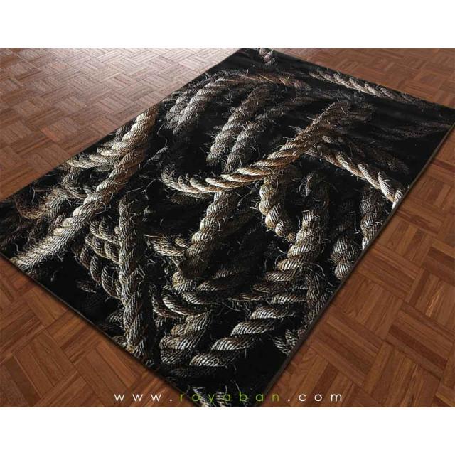 فرش سه بعدی 6 متری مدل طناب تیره