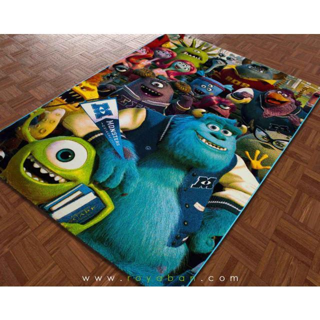 فرش سه بعدی 1.5 متری ساوین مدل شرکت هیولاها