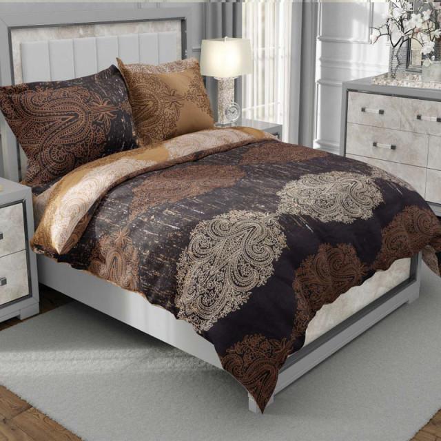 روتختی کارینا دونفره ساتین پنبه پلاس مدل Dina قهوه ای