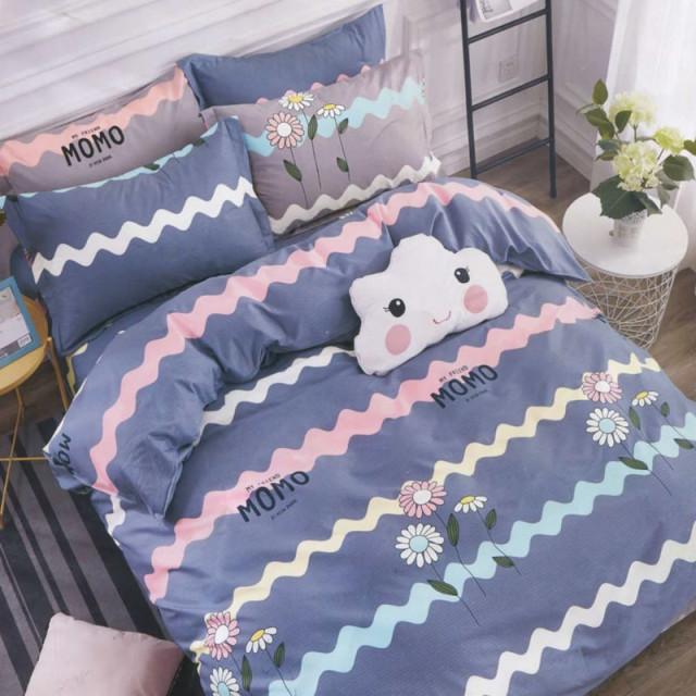 سرویس روتختی یکنفره آبی با طرح گل