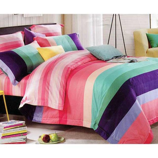 ست لحاف دورو دو نفره 6 تکه طرح Rainbow