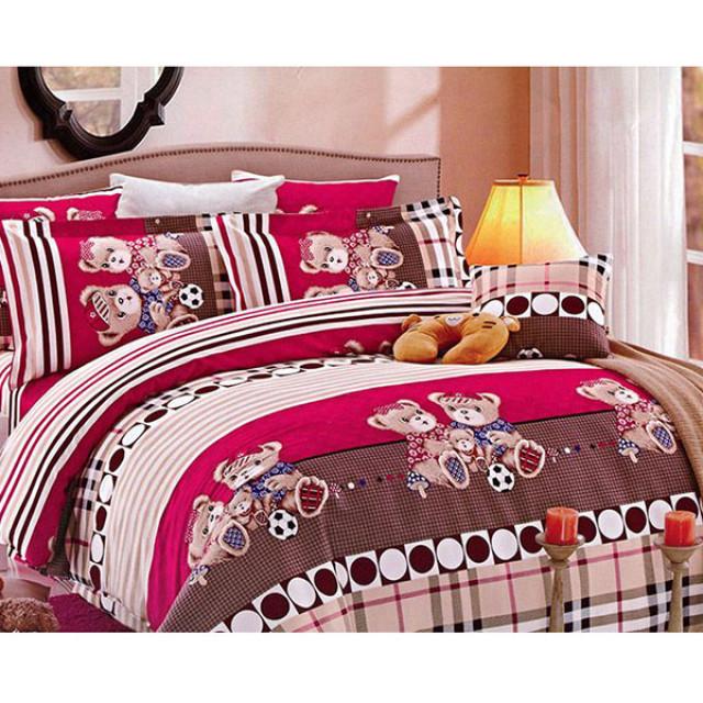 ست روتختی لحافی نوجوان 4 تکه طرح TEDD PINK