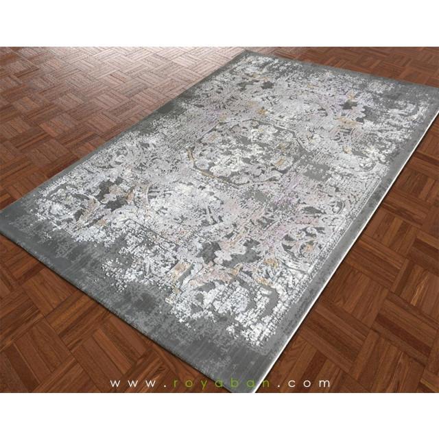 فرش وینتیج طرح فرانسوی با زمینه توسی و یاسی