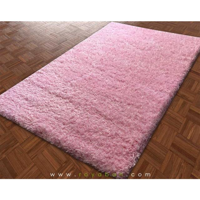 فرش شگی پرزبلند رنگ صورتی