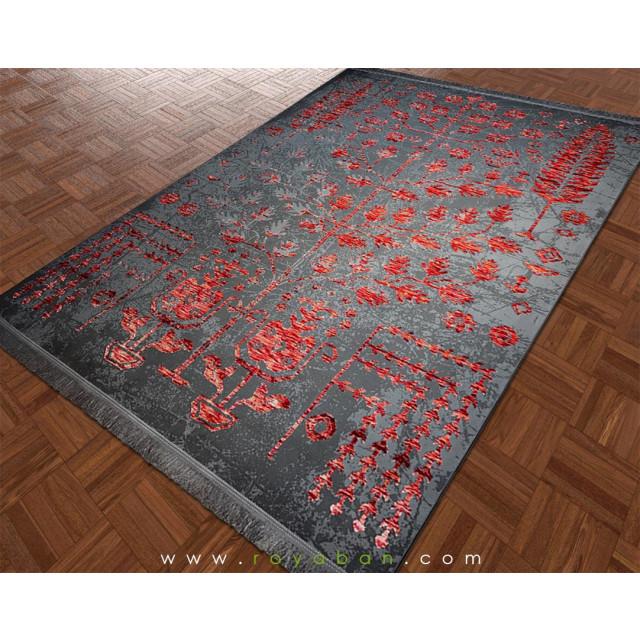 فرش وینتیج روستیک زمینه توسی و قرمز