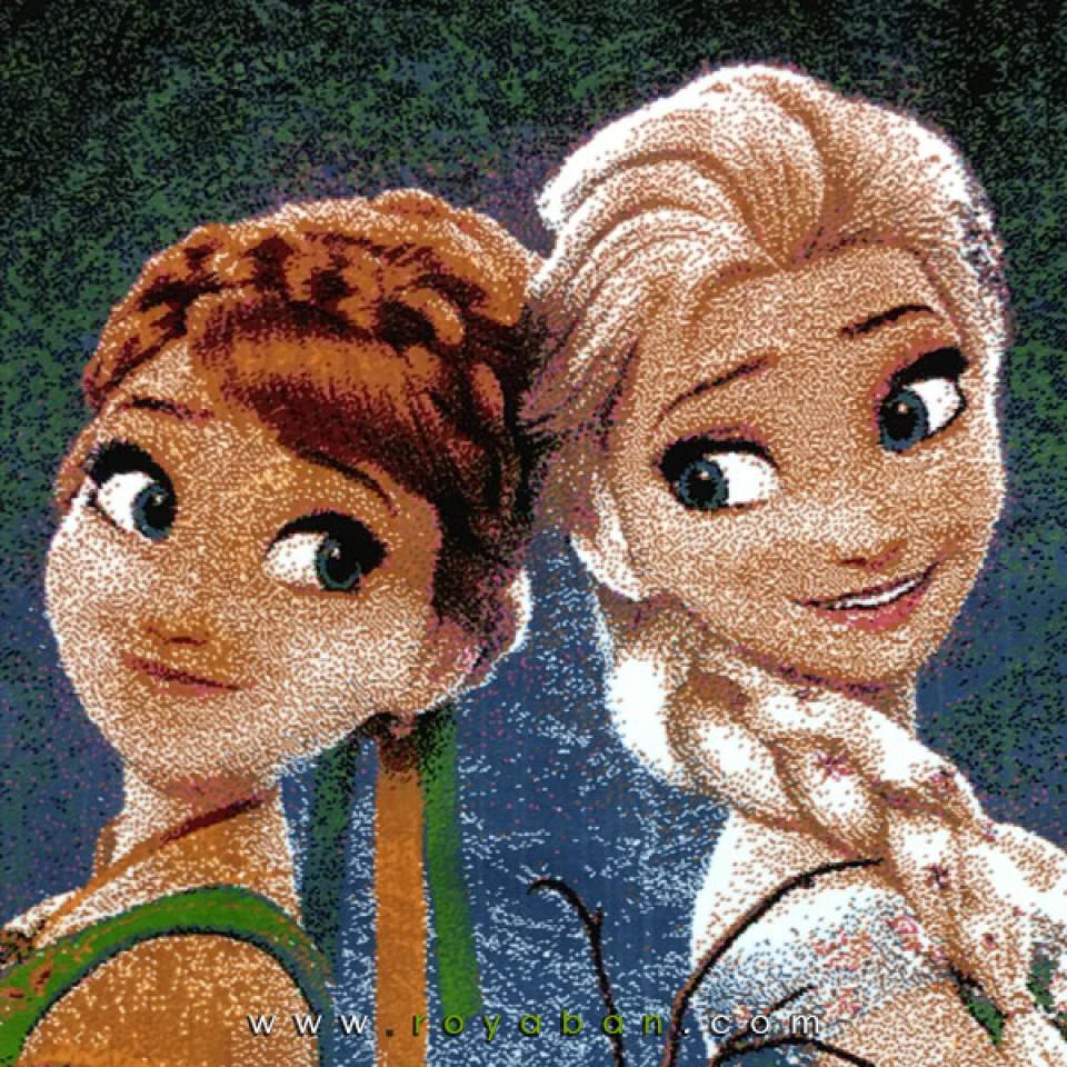 فرش کودک دخترانه السا و آنا کارتون فروزن