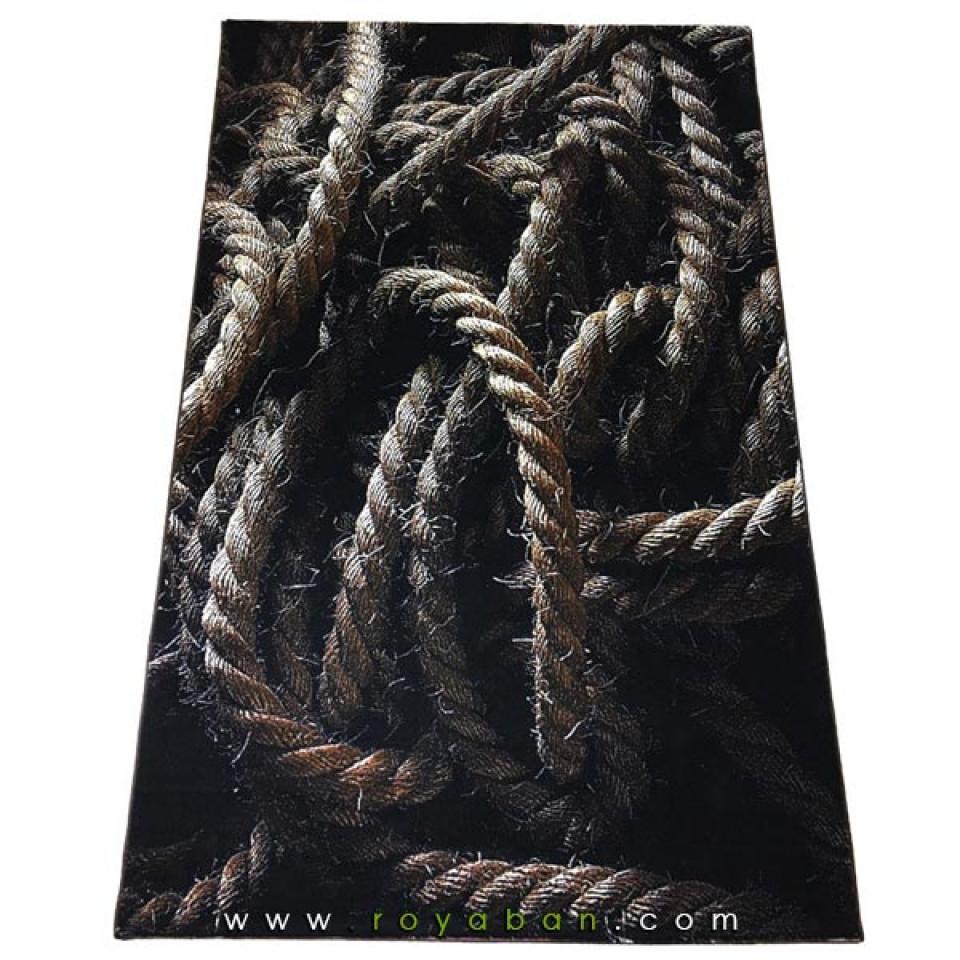 فرش سه بعدی 6 متری مدل طناب تیره