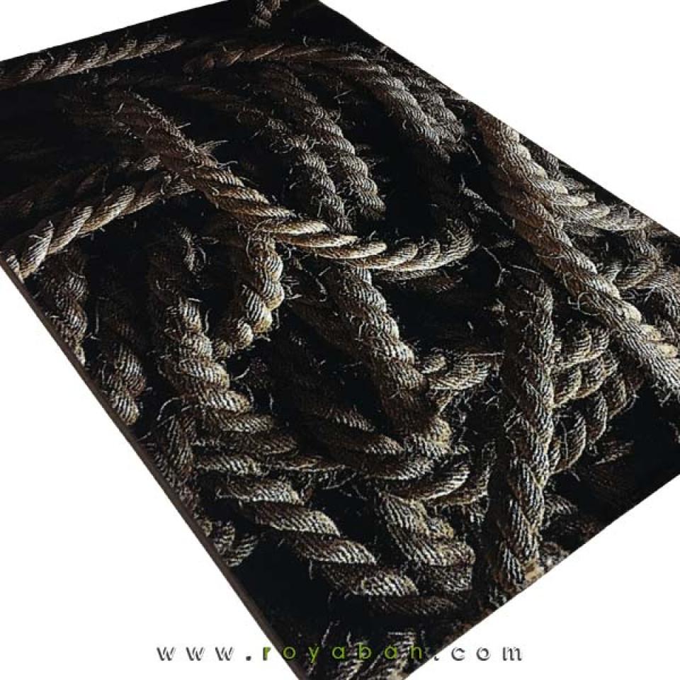 فرش سه بعدی 1.5 متری مدل طناب تیره