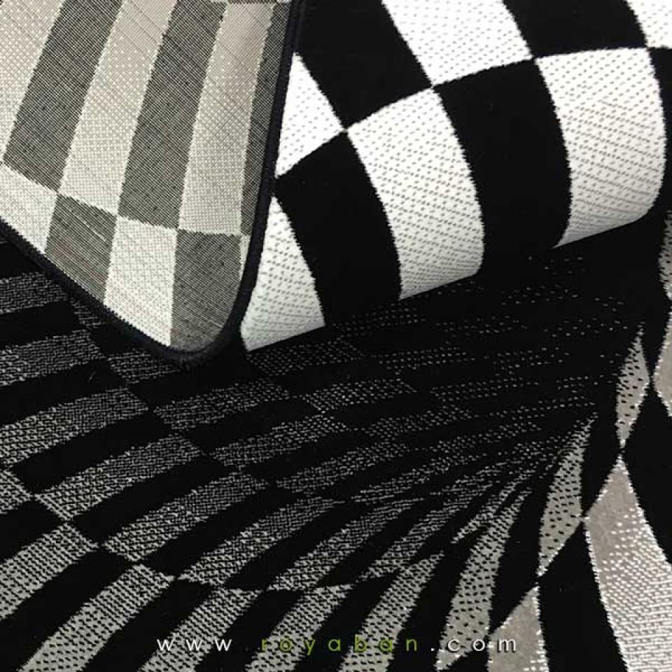 فرش سه بعدی 6 متری مدل سیاهچاله (سیاه و سفید)