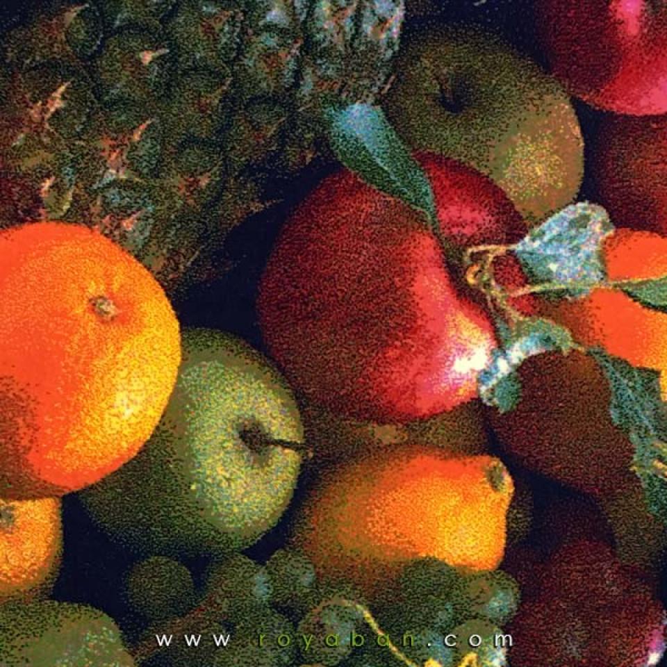 فرش سه بعدی 1.5 متری مدل میوه های سبز