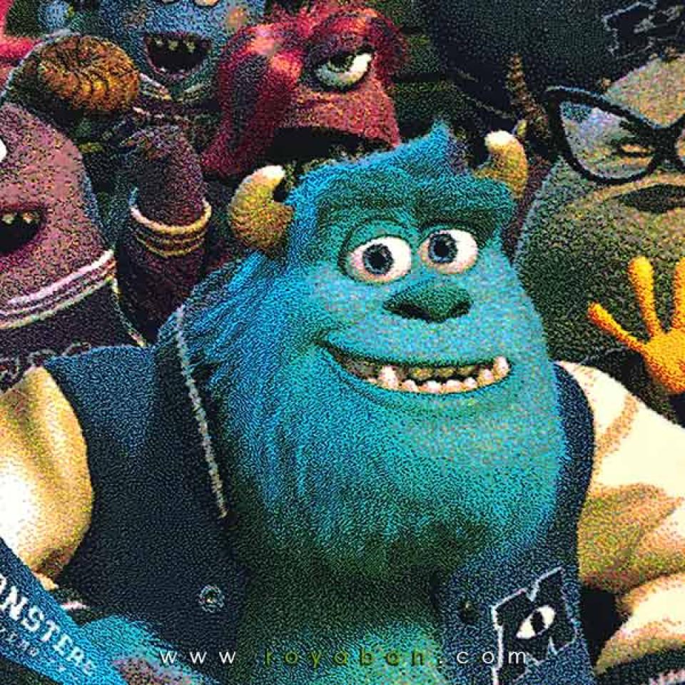 فرش سه بعدی 1.5 متری ساوین مدل شرکت هیولاها