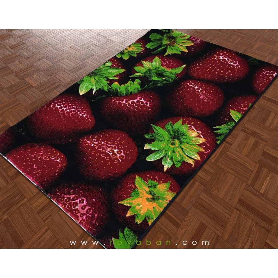 فرش سه بعدی 4 متری مدل توت فرنگی