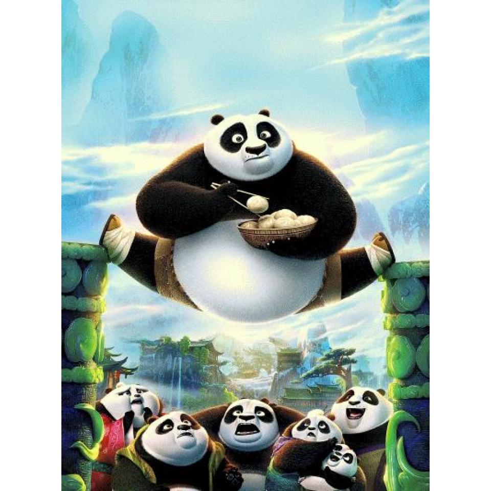 فرش سه بعدی 4 متری ساوین مدل پاندای کونگ فو کار