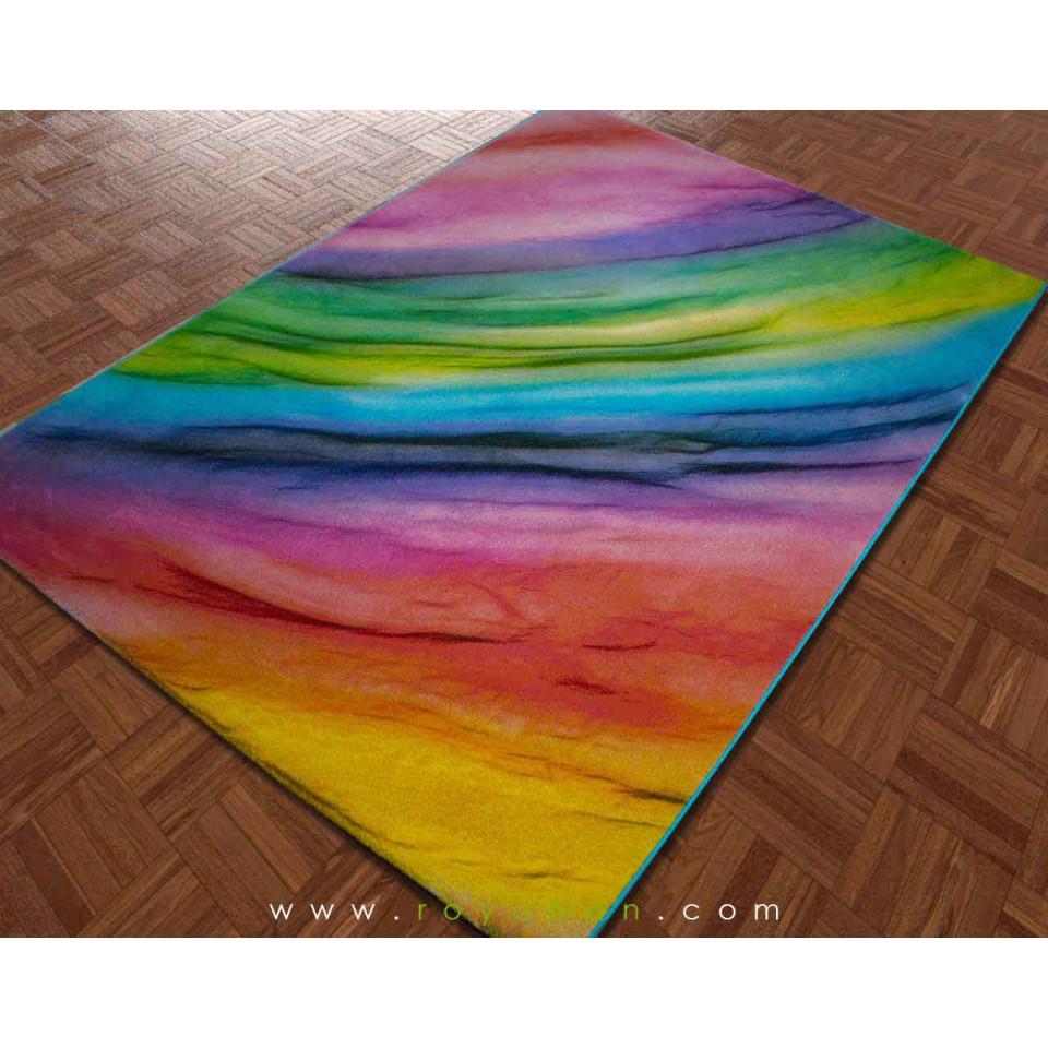 فرش سه بعدی 4 متری ساوین مدل رنگین کمان 