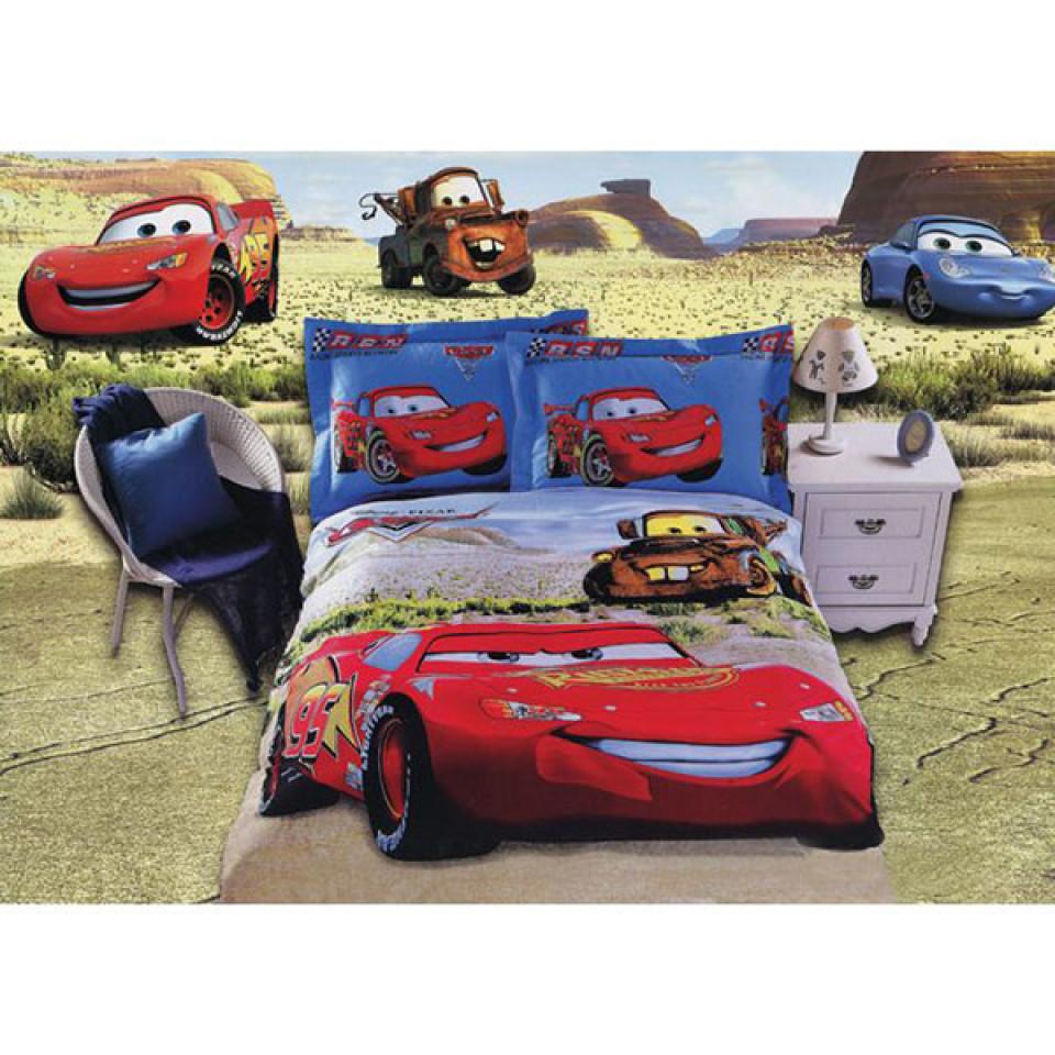 ست روتختی لحافی نوجوان 4 تکه طرح Cars Storm