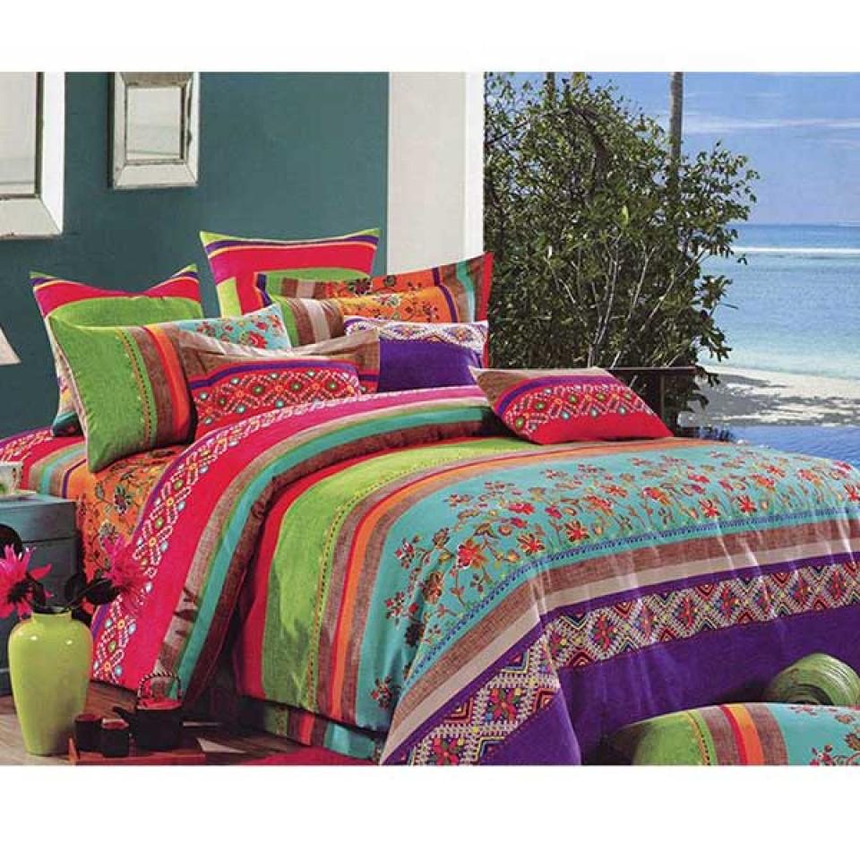 ست لحاف دورو یک نفره 4 تکه طرح Dorsa