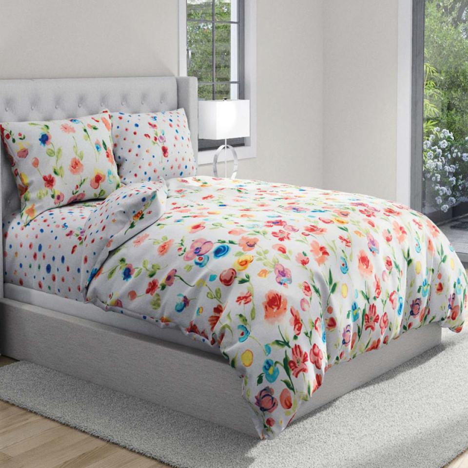 روتختی جهیزیه عروس طرح گلهای رنگارنگ