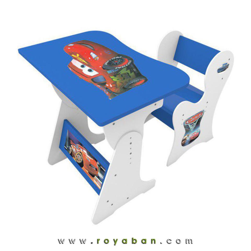 میز و صندلی کودک قابل مونتاژ مدل MK69 رنگ سفید و آبی
