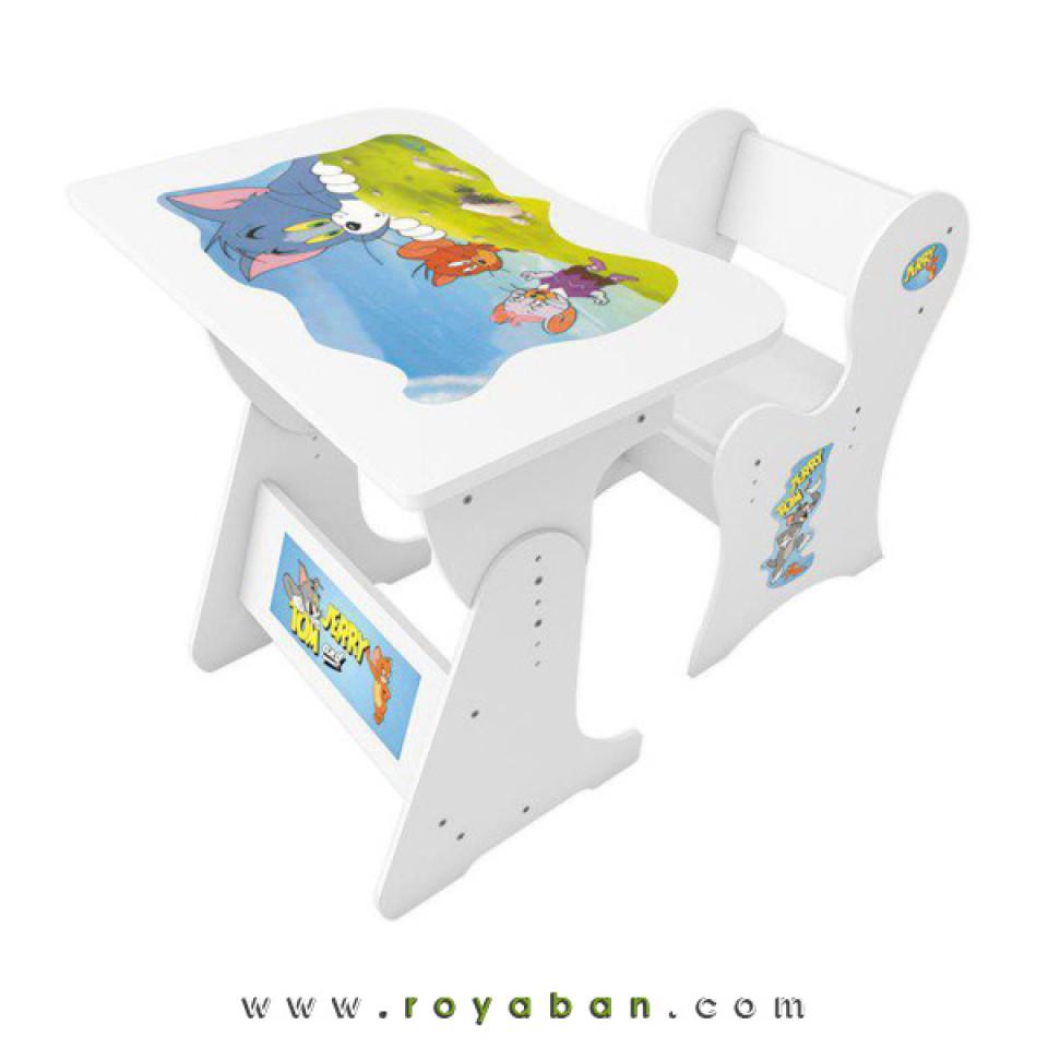 میز و صندلی کودک قابل مونتاژ مدل MK69 رنگ تمام سفید