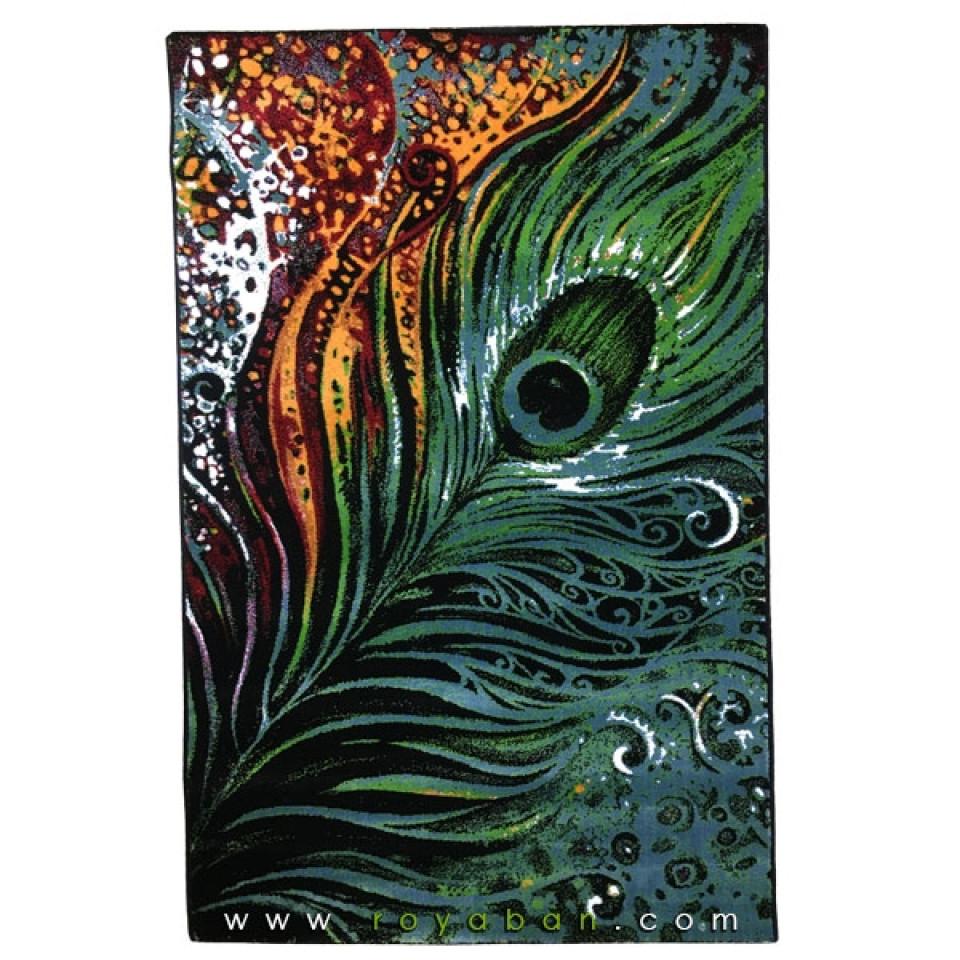 فرش فانتزی 1.5 متری مدل پر طاووس