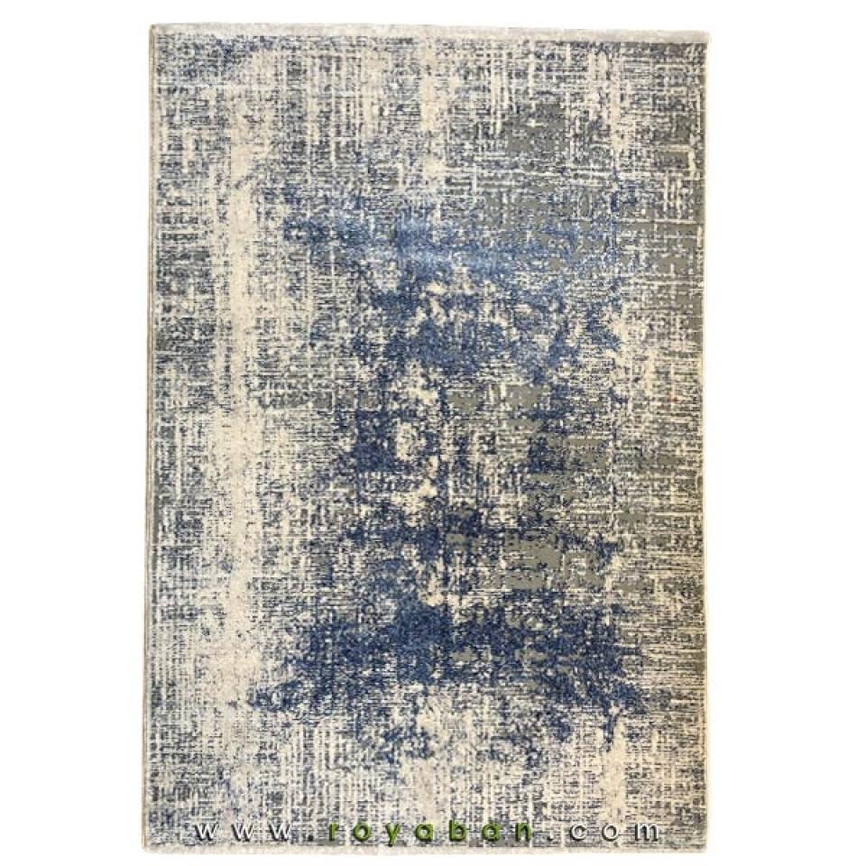 فرش فانتزی مدرن رنگ توسی و آبی