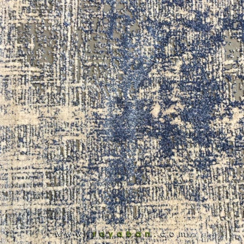 فرش فانتزی مدرن رنگ توسی و آبی