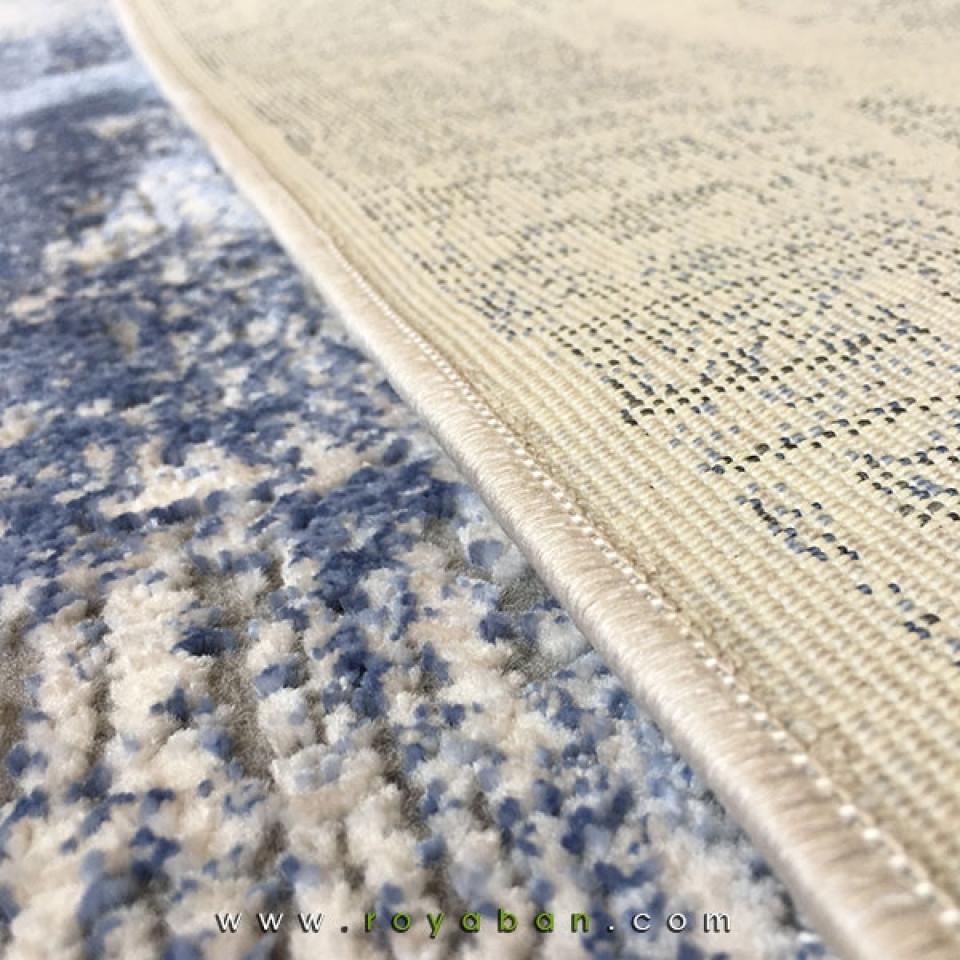 فرش فانتزی مدرن رنگ توسی و آبی