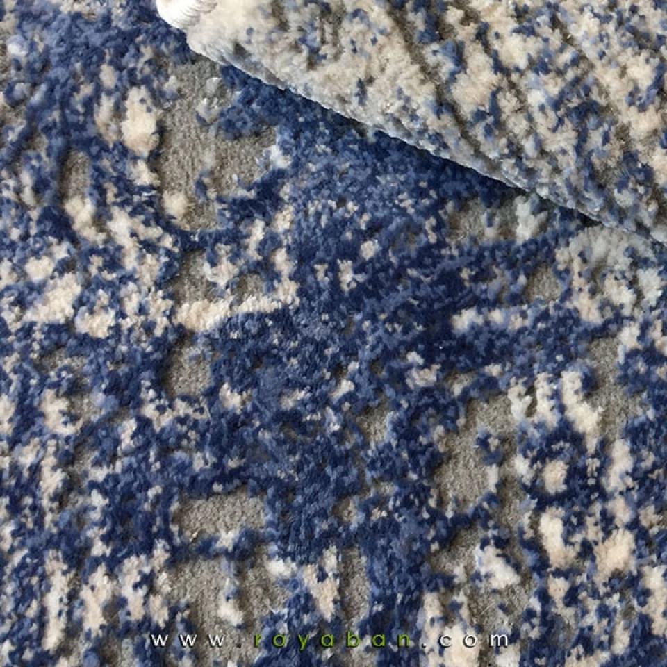 فرش فانتزی مدرن رنگ توسی و آبی