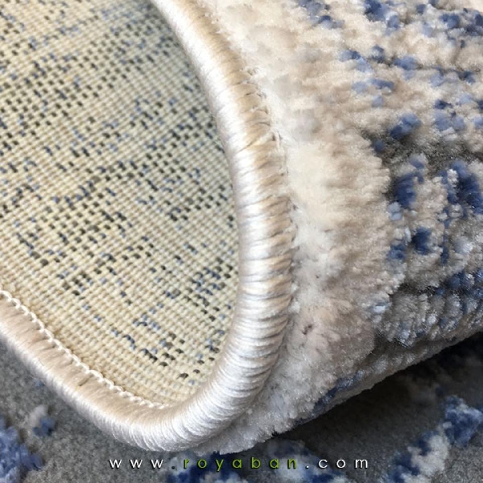 فرش فانتزی مدرن رنگ توسی و آبی