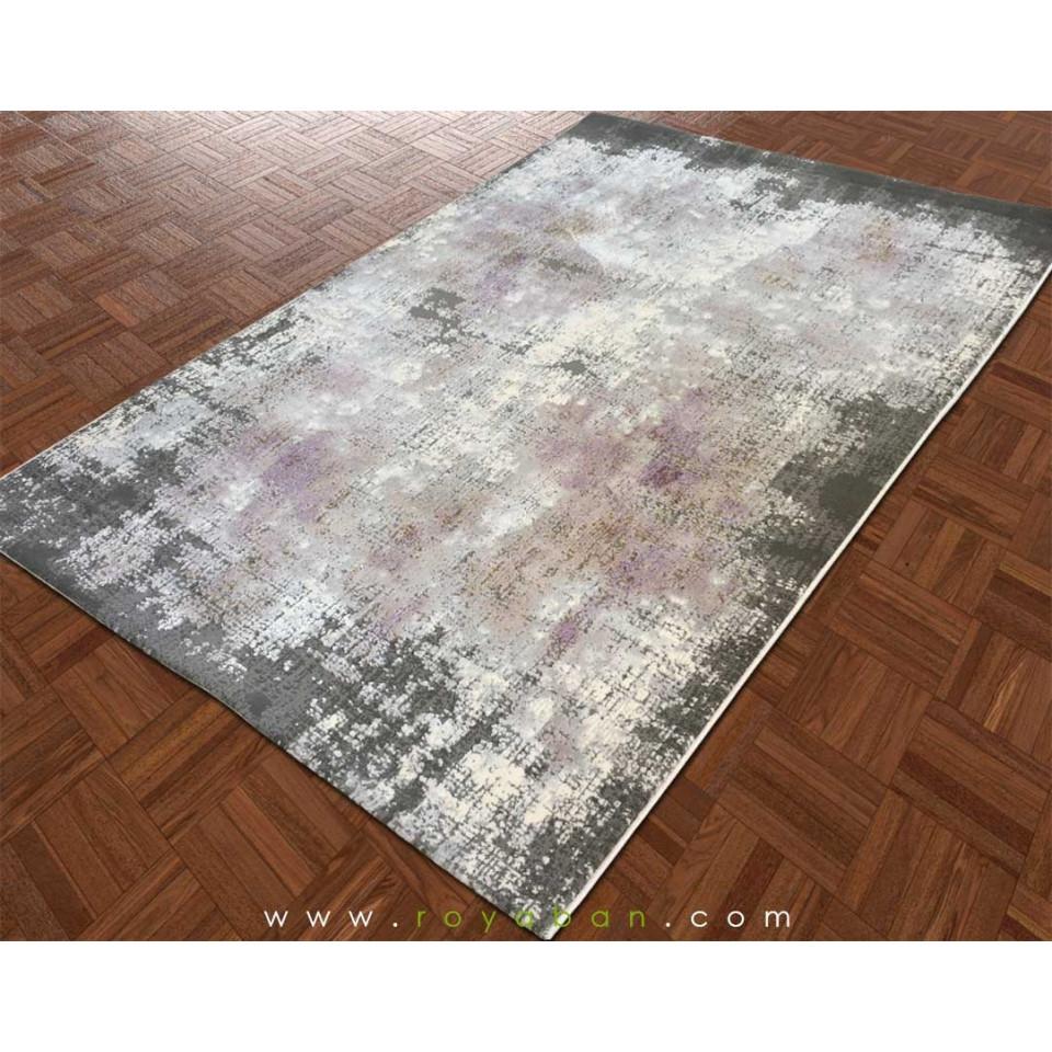 فرش فانتزی مدرن رنگ توسی و یاسی