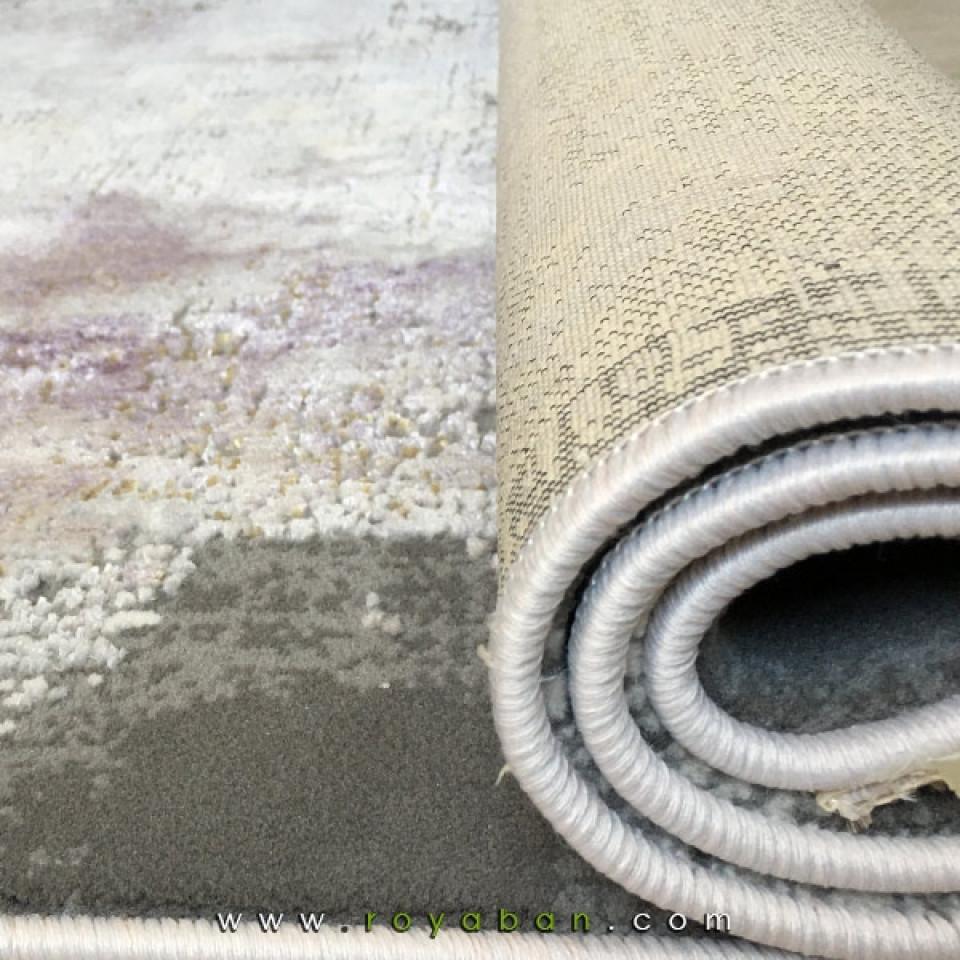 فرش فانتزی مدرن رنگ توسی و یاسی