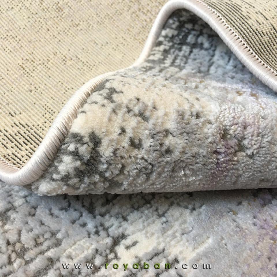 فرش فانتزی مدرن رنگ توسی و یاسی