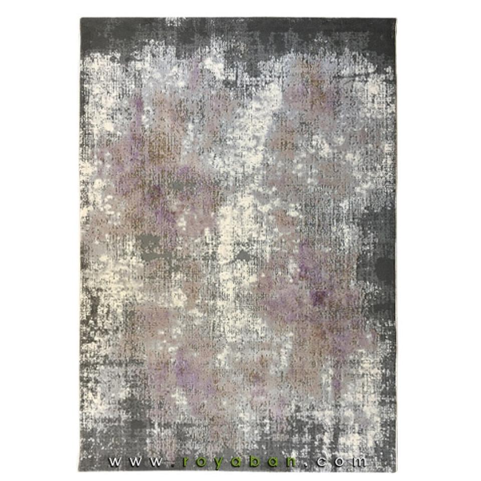 فرش فانتزی مدرن رنگ توسی و یاسی