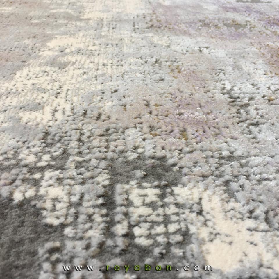 فرش فانتزی مدرن رنگ توسی و یاسی