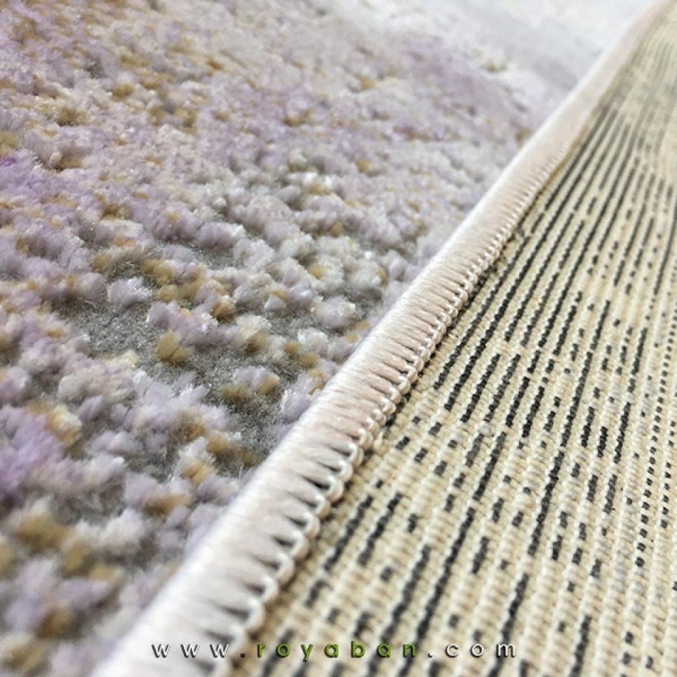 فرش فانتزی مدرن رنگ توسی و یاسی