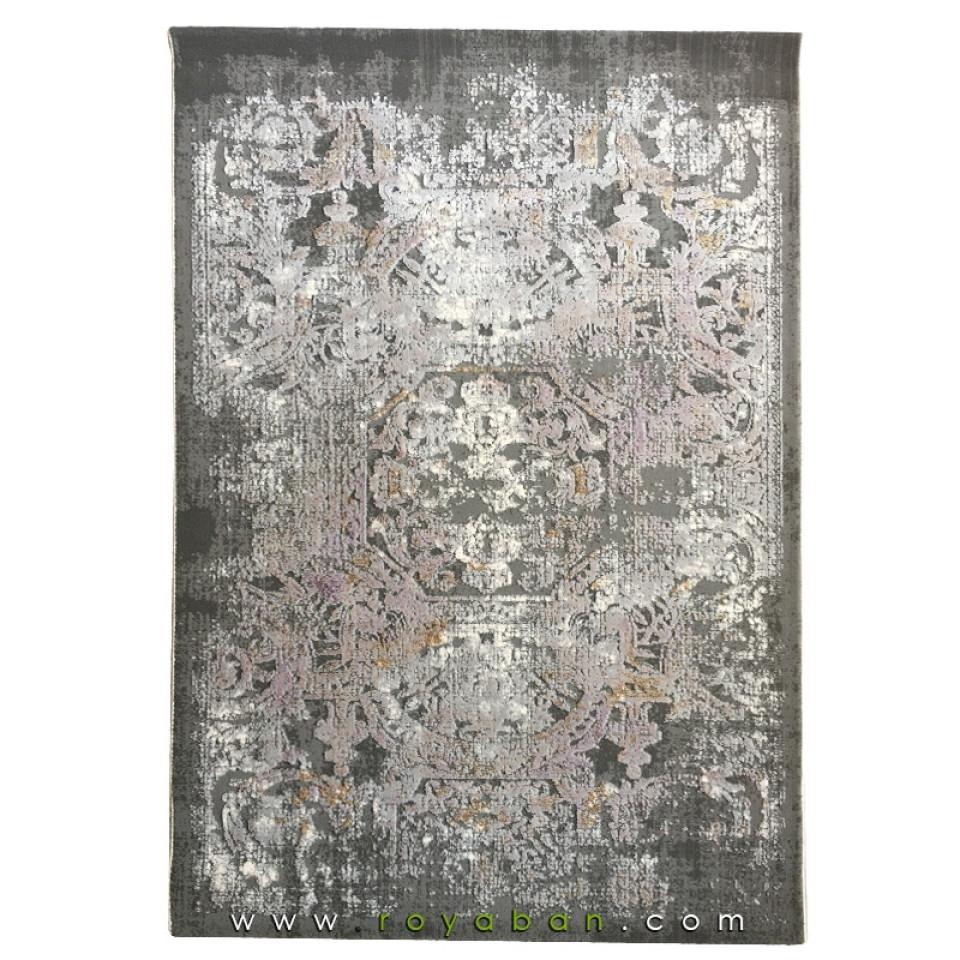 فرش وینتیج طرح فرانسوی با زمینه توسی و یاسی