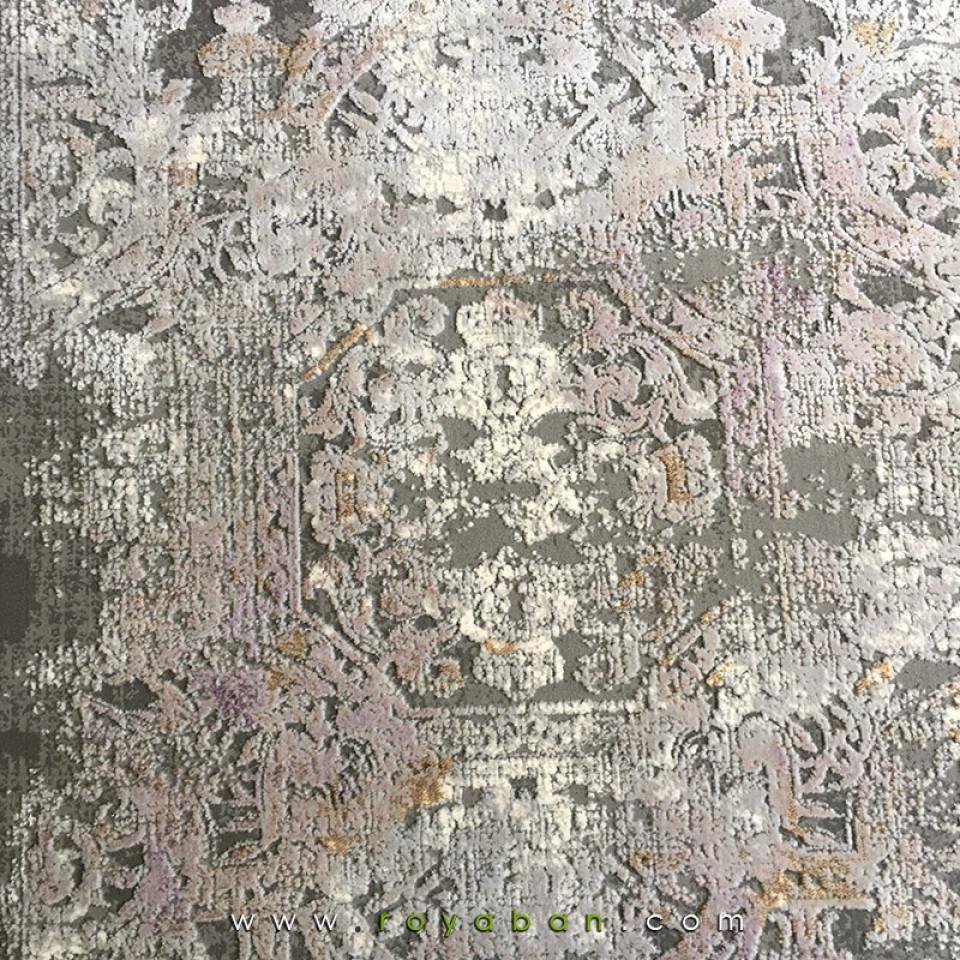 فرش وینتیج طرح فرانسوی با زمینه توسی و یاسی