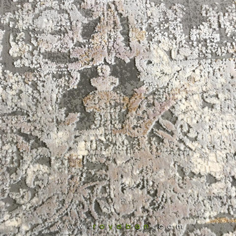 فرش وینتیج طرح فرانسوی با زمینه توسی و یاسی