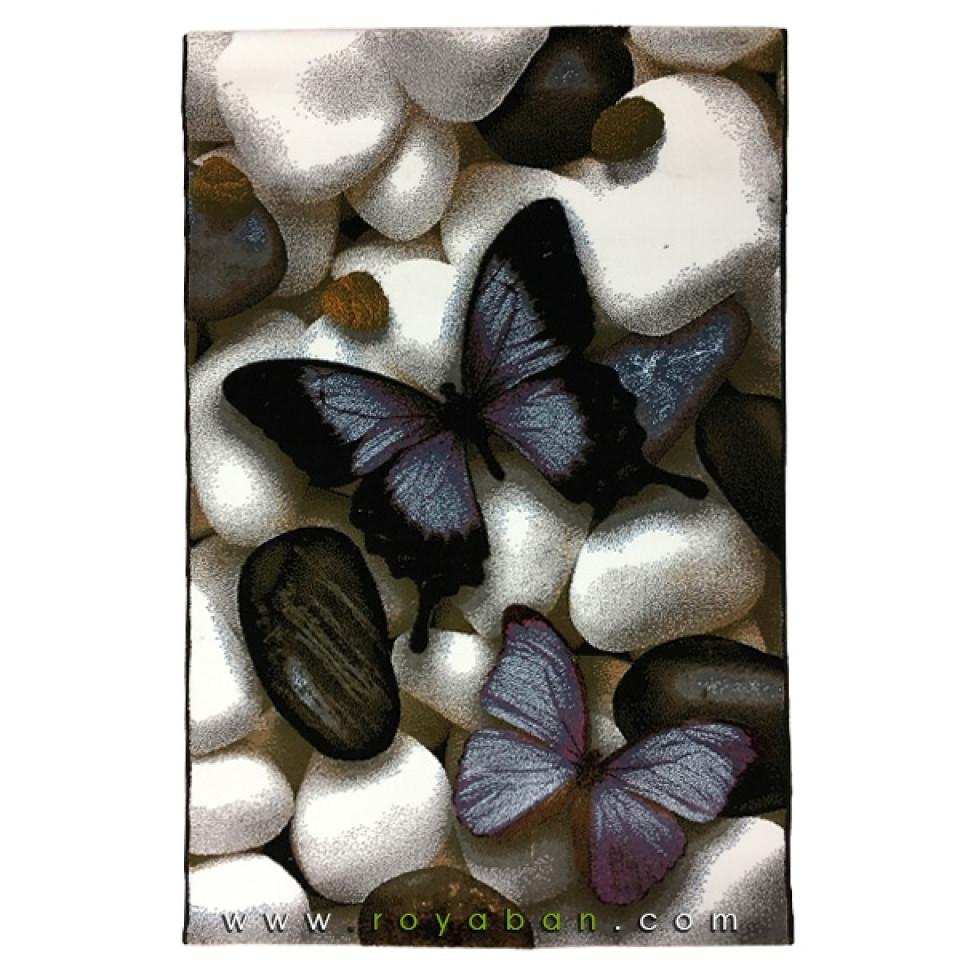 فرش فانتزی 1.5 متری طرح پروانه کد 402