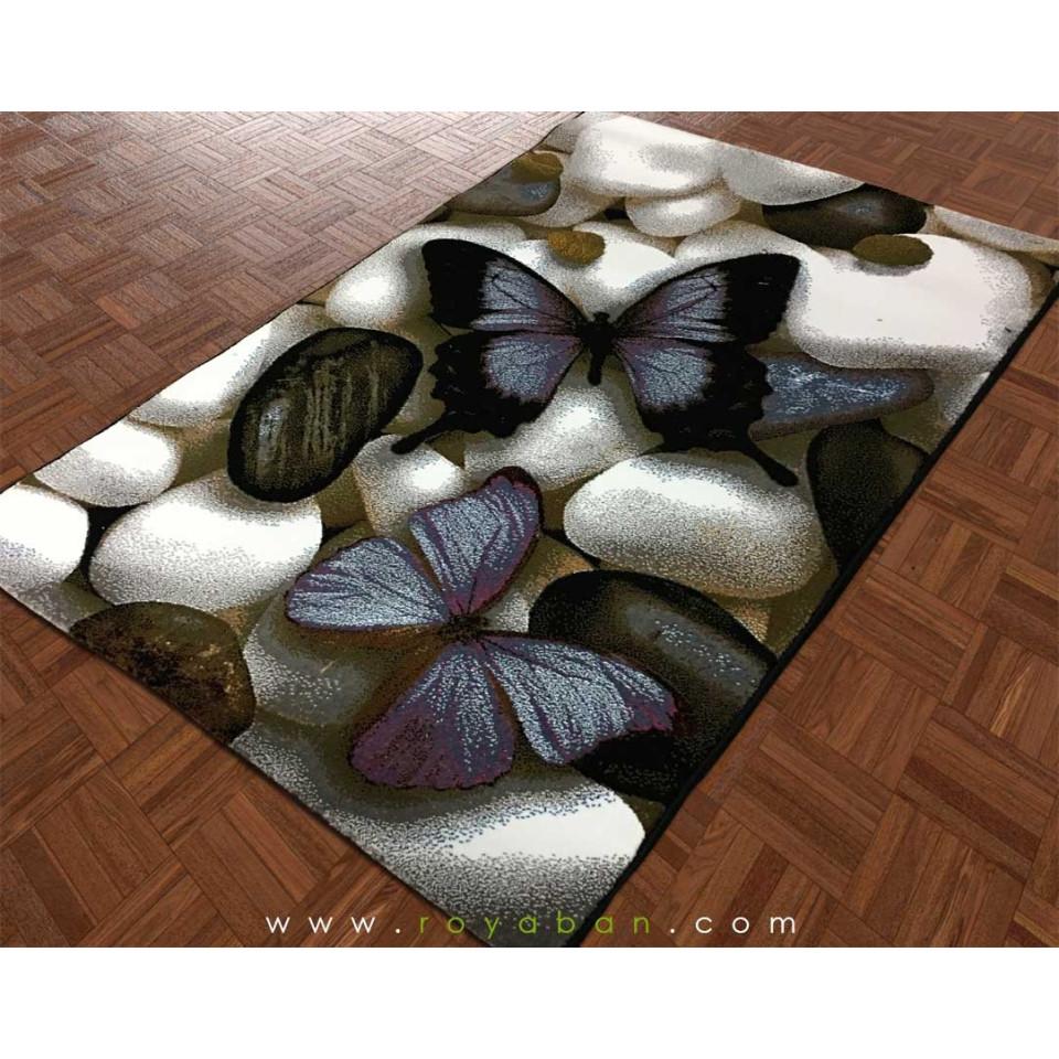 فرش فانتزی 1.5 متری طرح پروانه کد 402