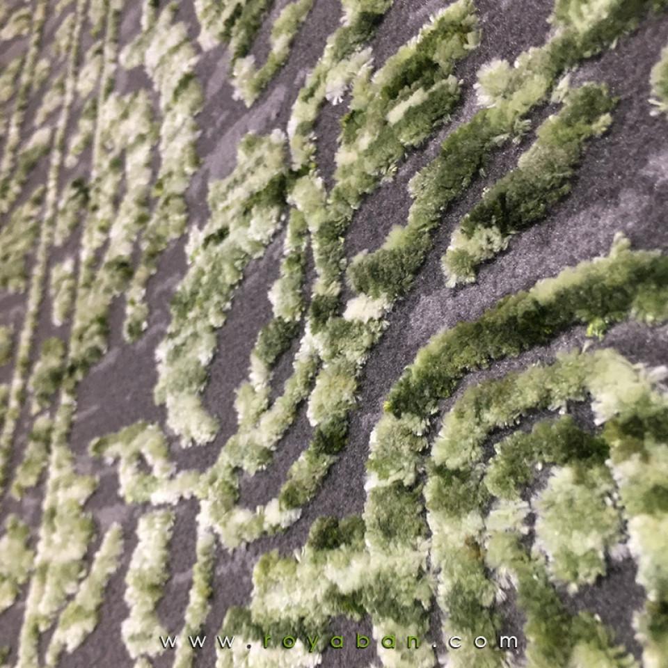 فرش روستیک سبز و توسی