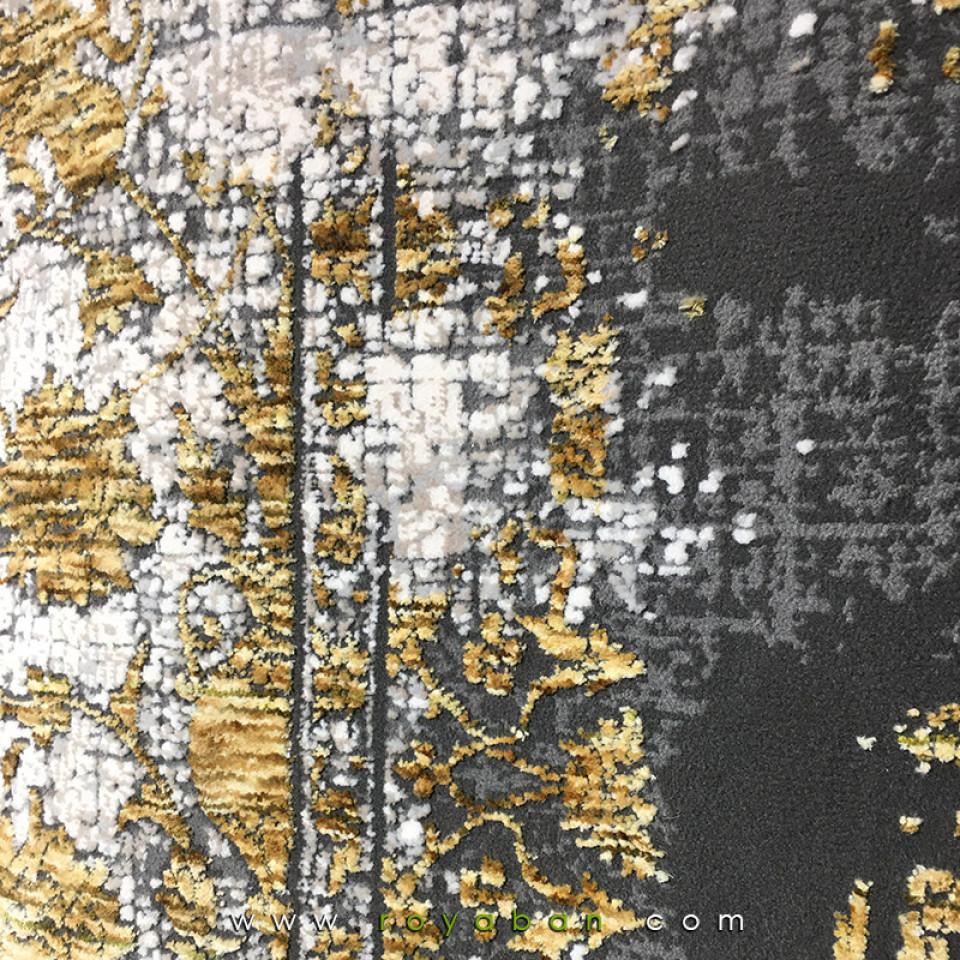 فرش وینتیج طلایی و سفید