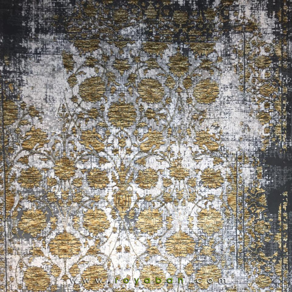 فرش وینتیج طلایی و سفید