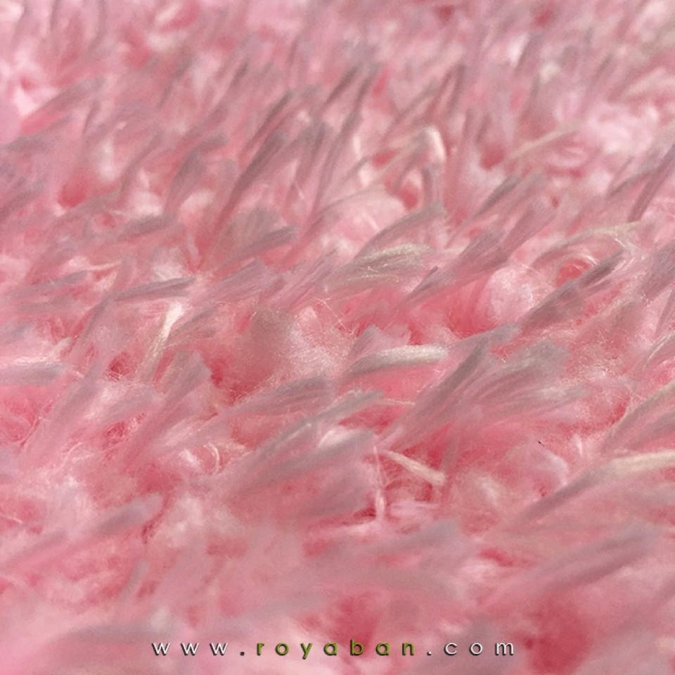 فرش شگی پرزبلند رنگ صورتی