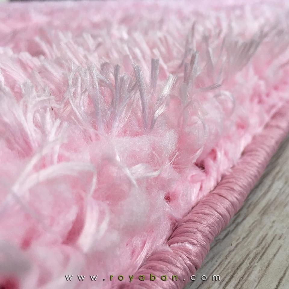 فرش شگی پرزبلند رنگ صورتی