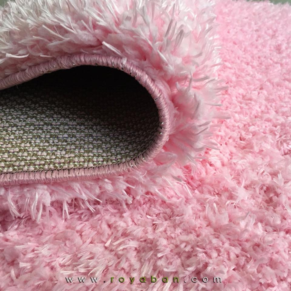 فرش شگی پرزبلند رنگ صورتی