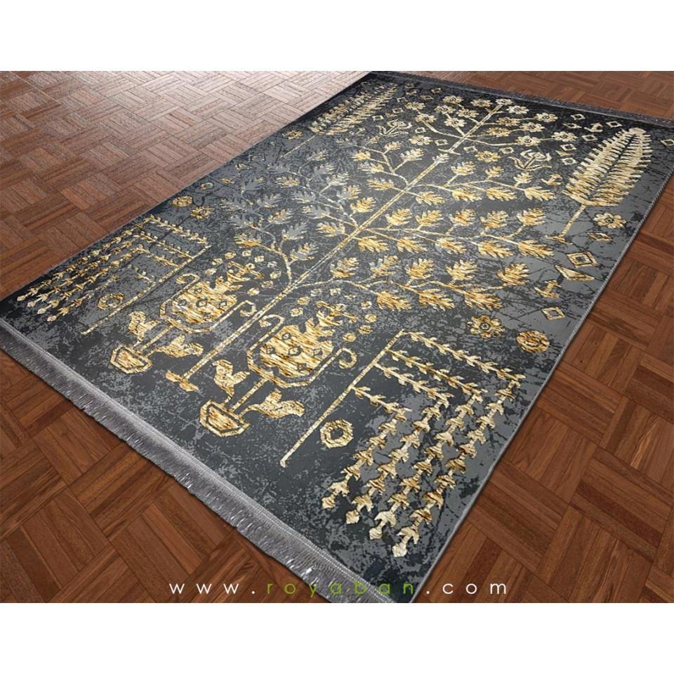 فرش پتینه طلایی و توسی