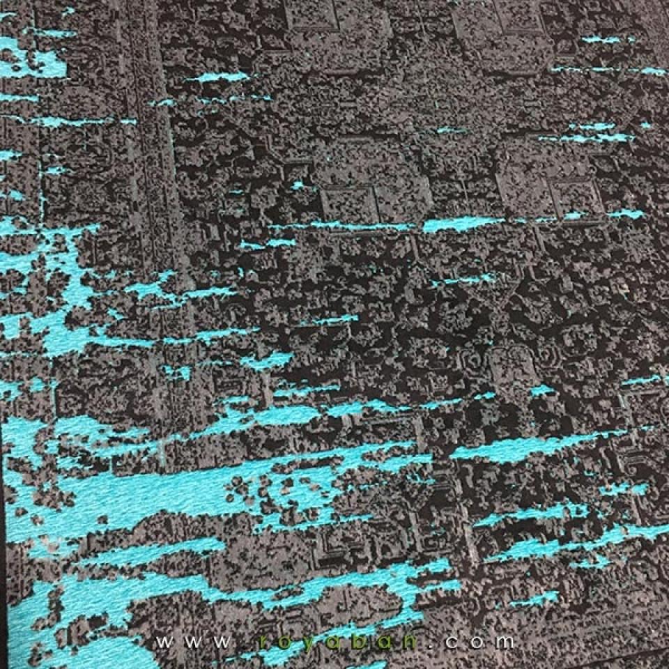 فرش وینتیج رنگ توسی و آبی