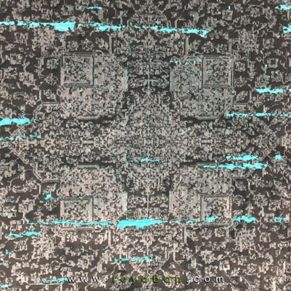 فرش وینتیج رنگ توسی و آبی